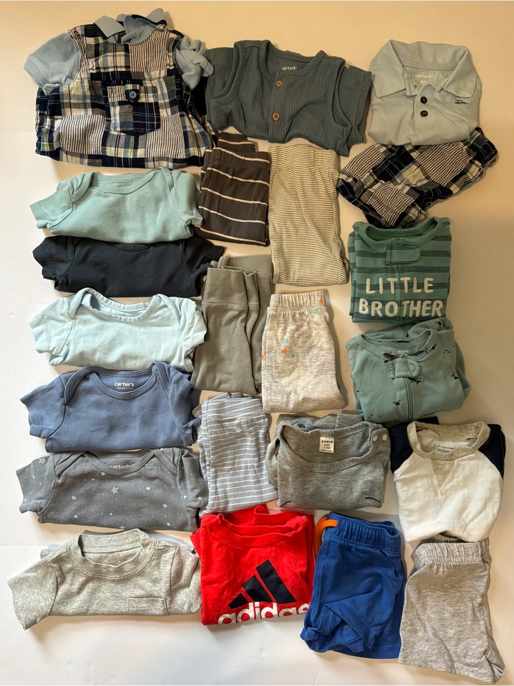23 Piece 6 mo & 6-9 month Mixed Baby Boy Summer Clothing Bundle Lot